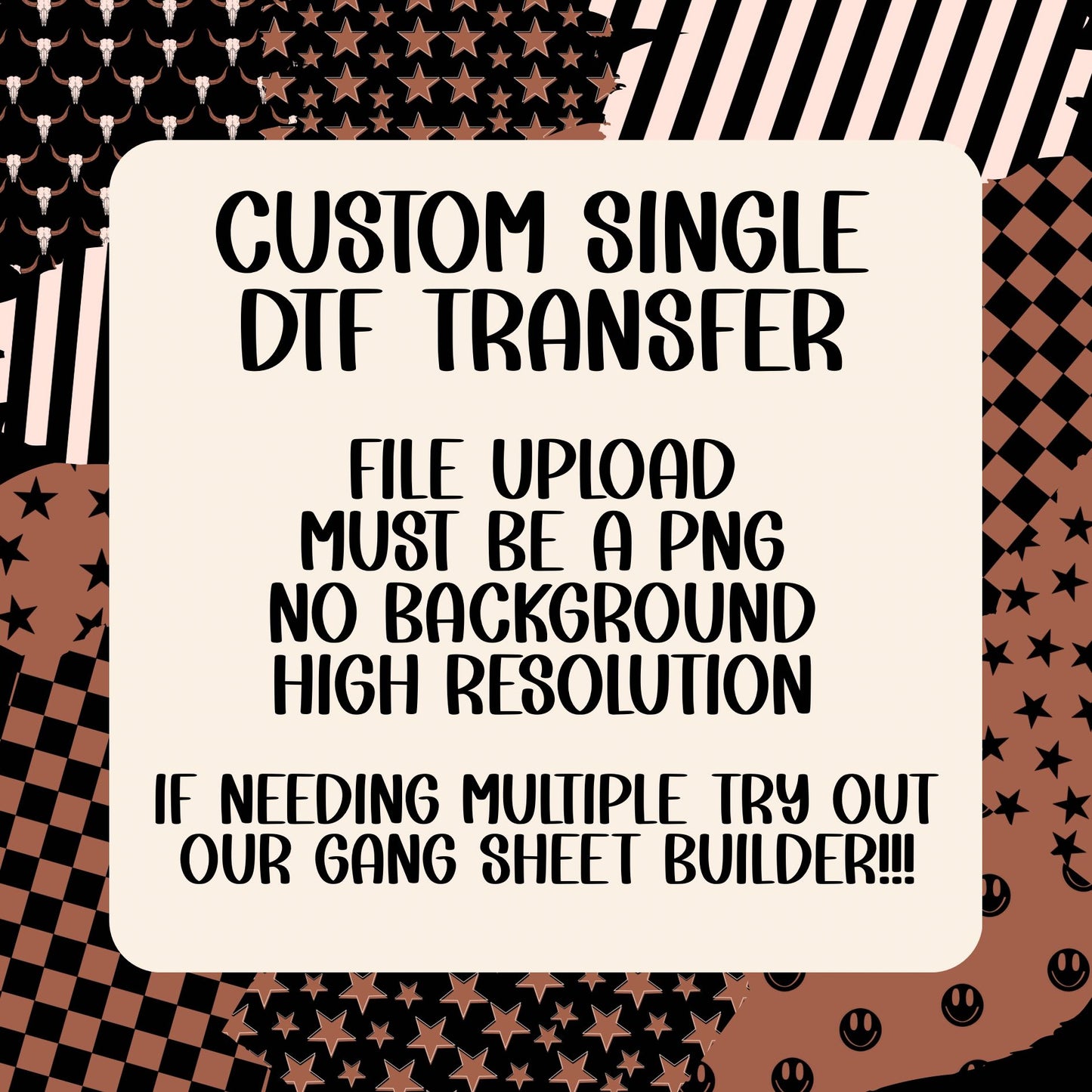 Custom single DTF transfer