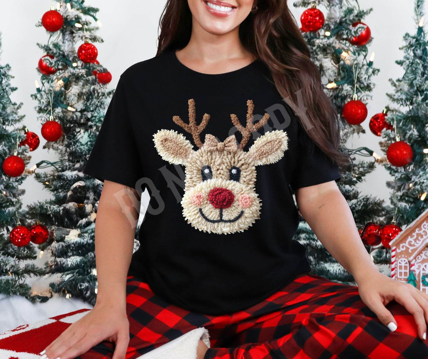 Faux knit reindeer