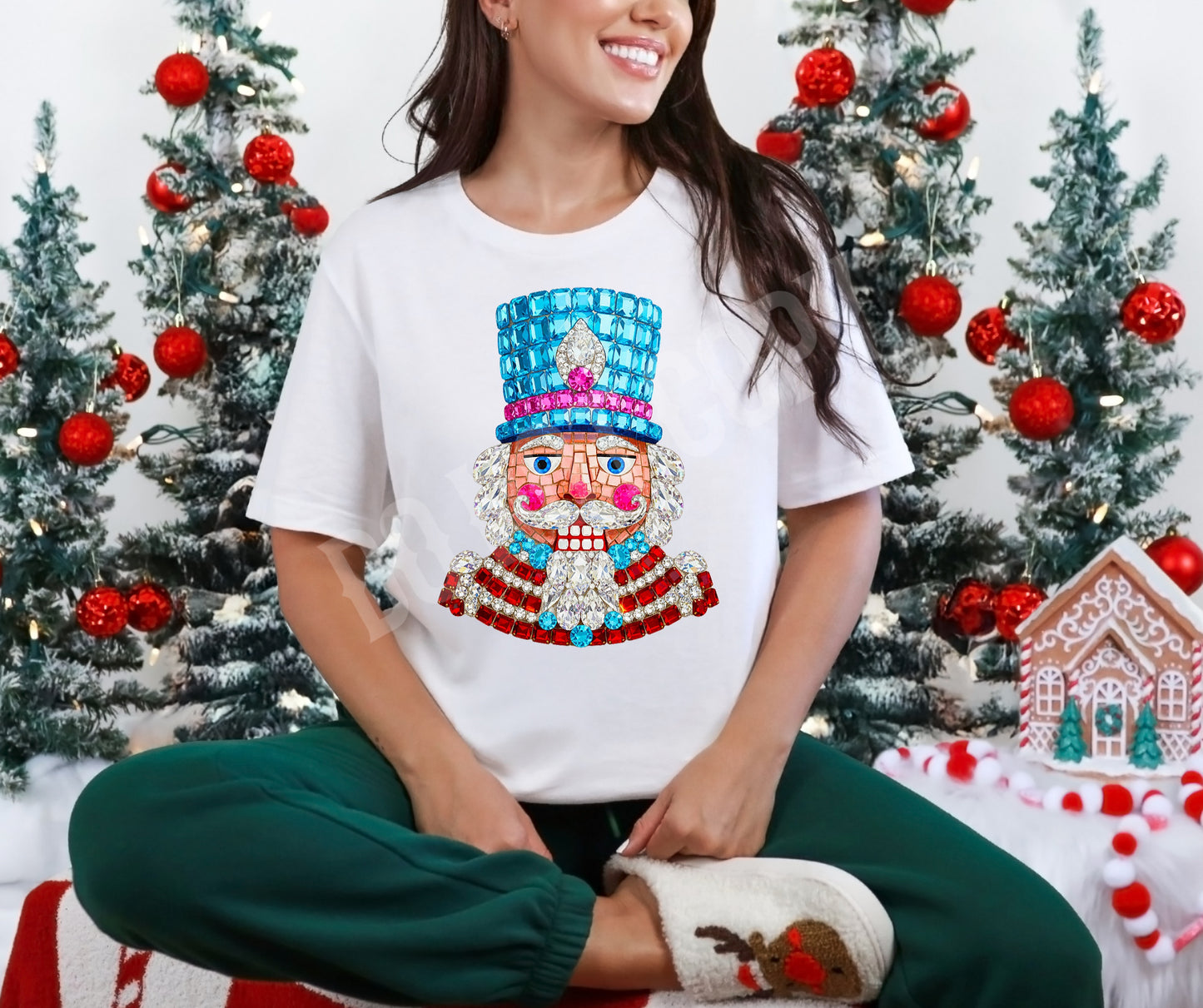 Faux rhinestone nutcracker