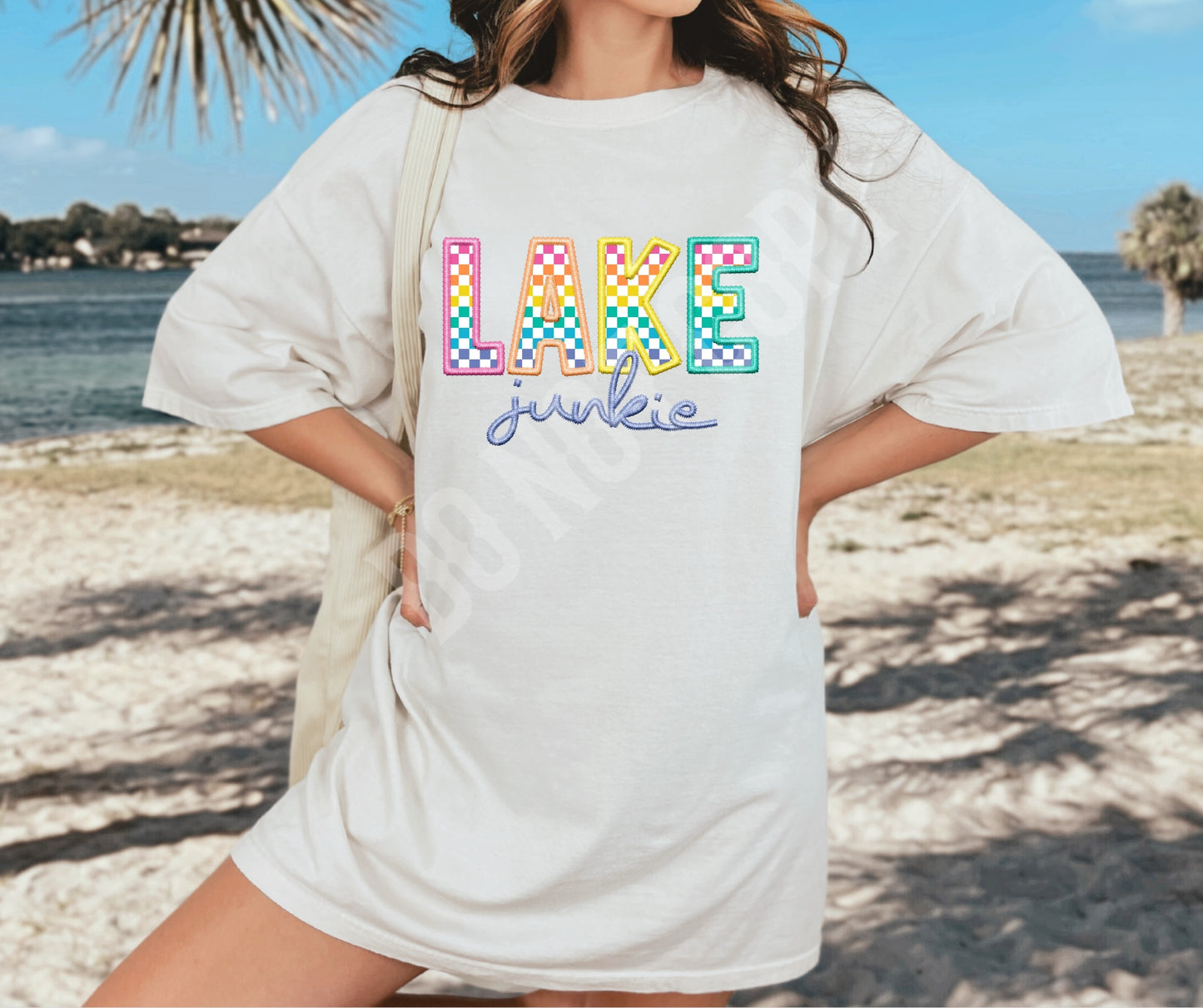 Lake faux embroidery