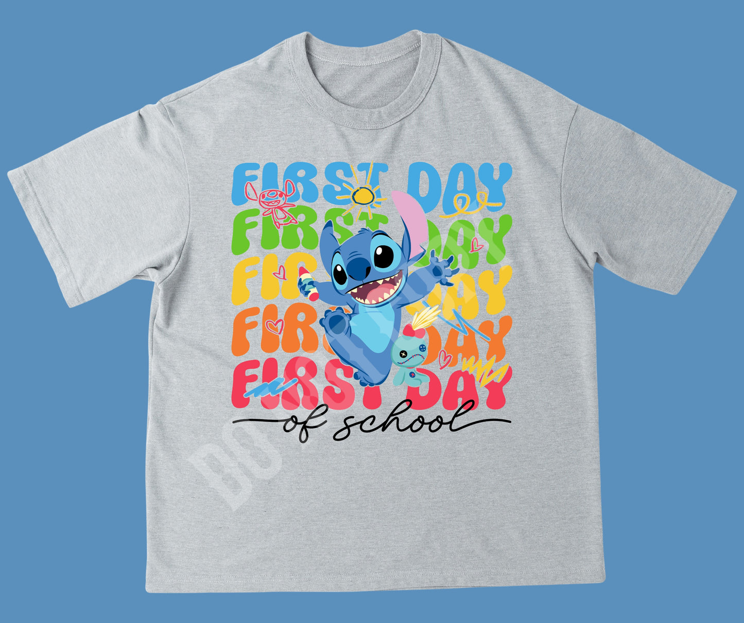 First day of school blue