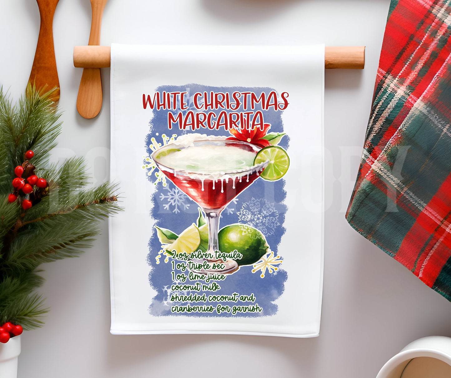 Towel White Christmas Margarita