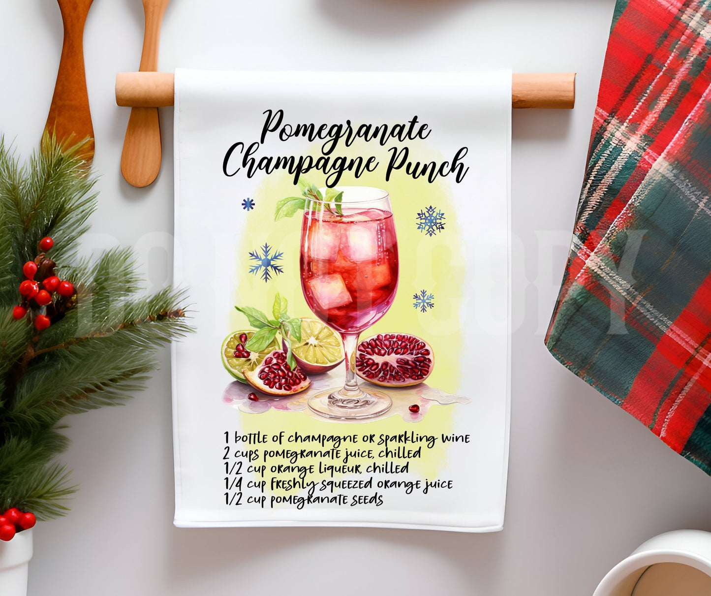 Towel Pomegranate Champagne Punch