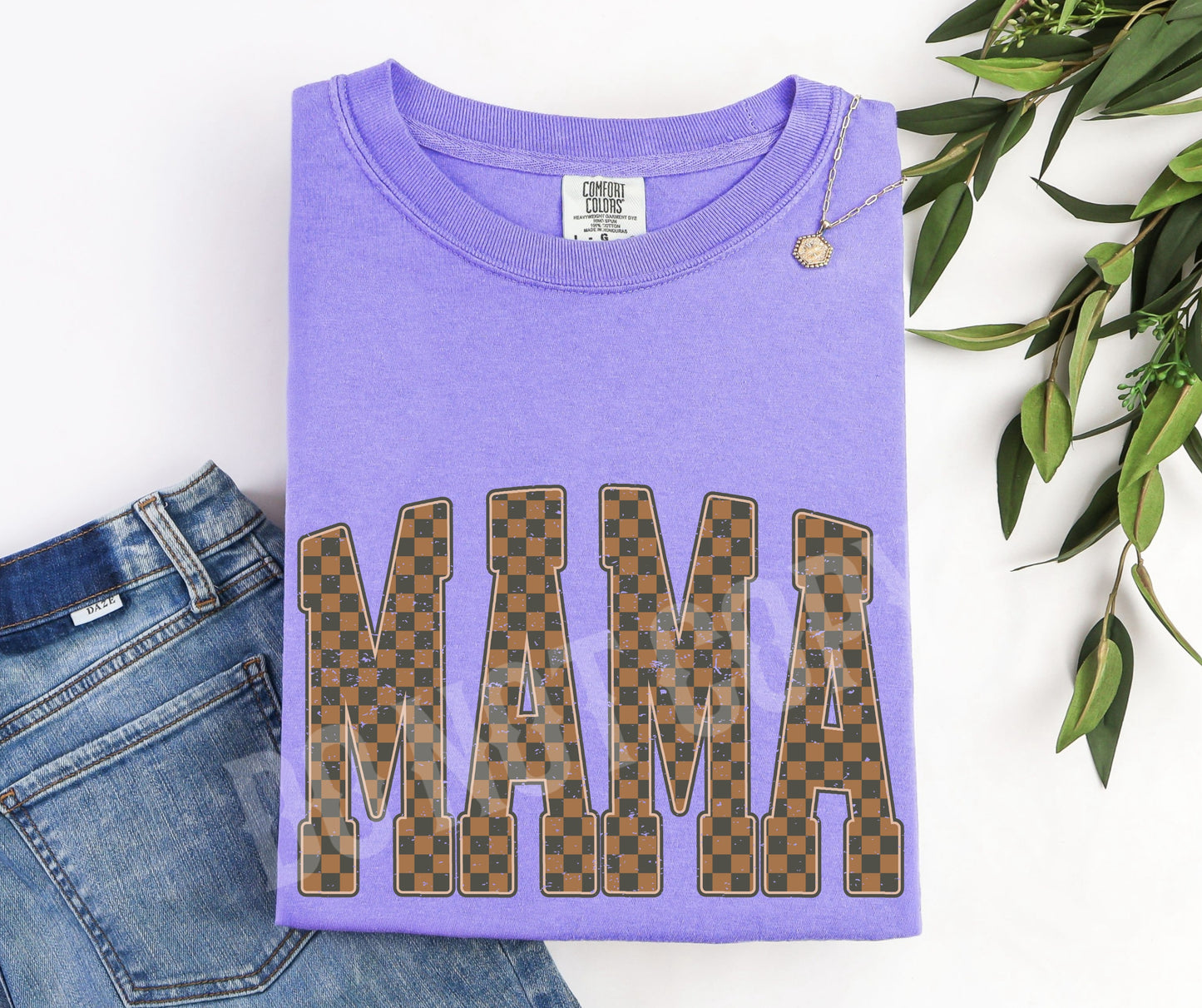 Mama brown checkered