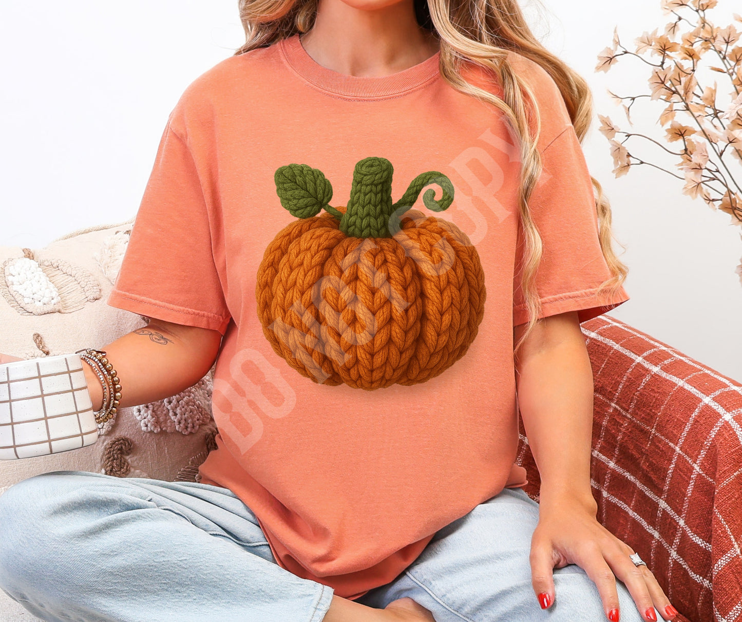 Faux knit pumpkin