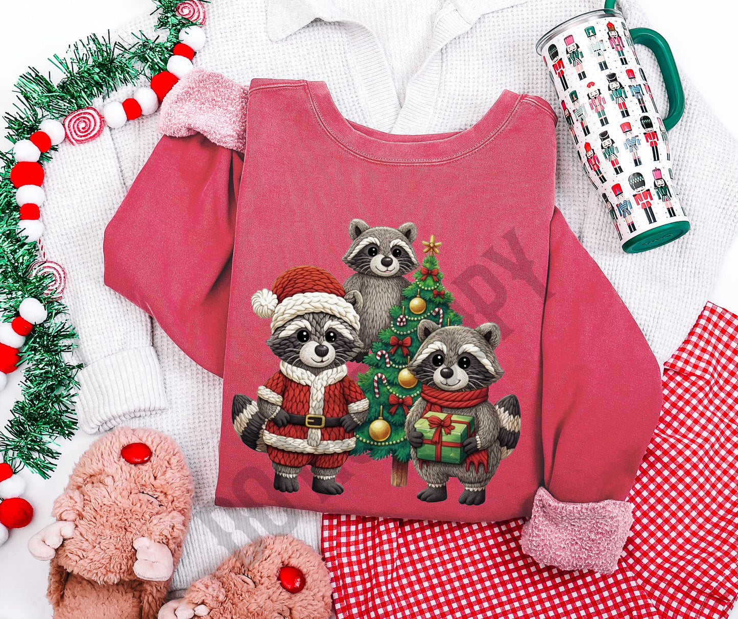 Raccoon faux knit