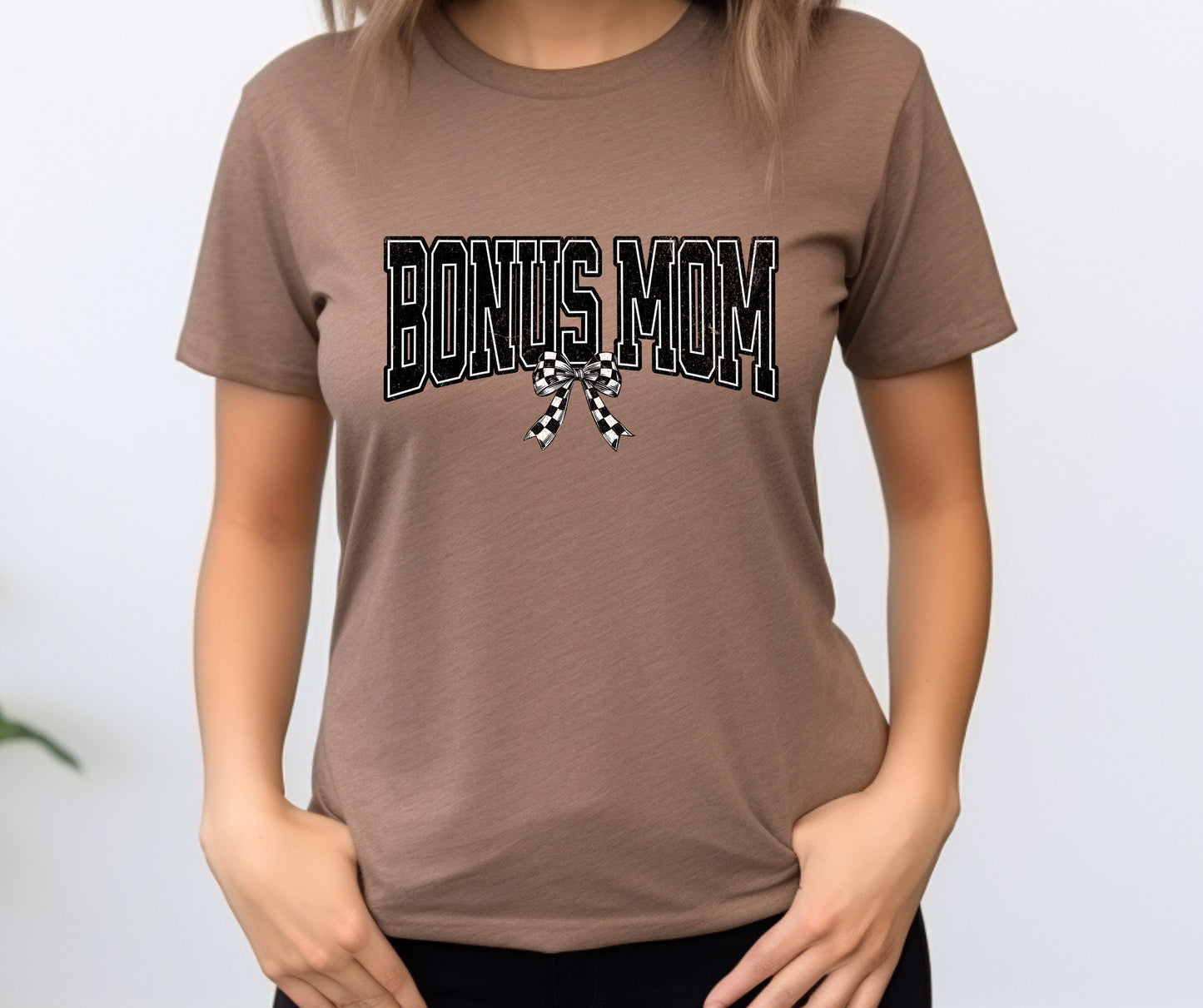 Bonus Mom Checkered Bow