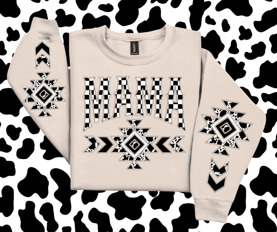 Mama checker cow with 2 sleeves