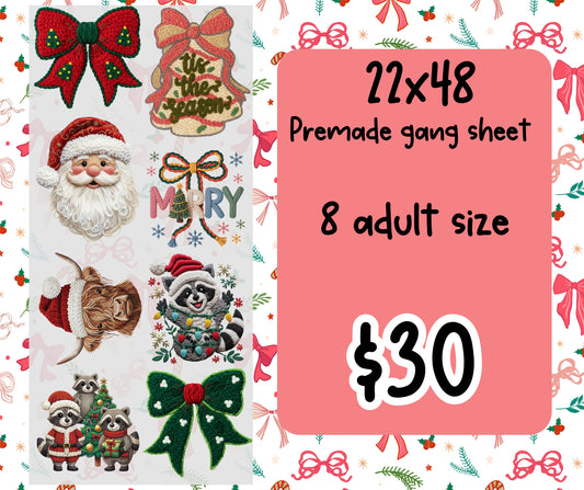 Premade gang sheet Christmas faux knit 2