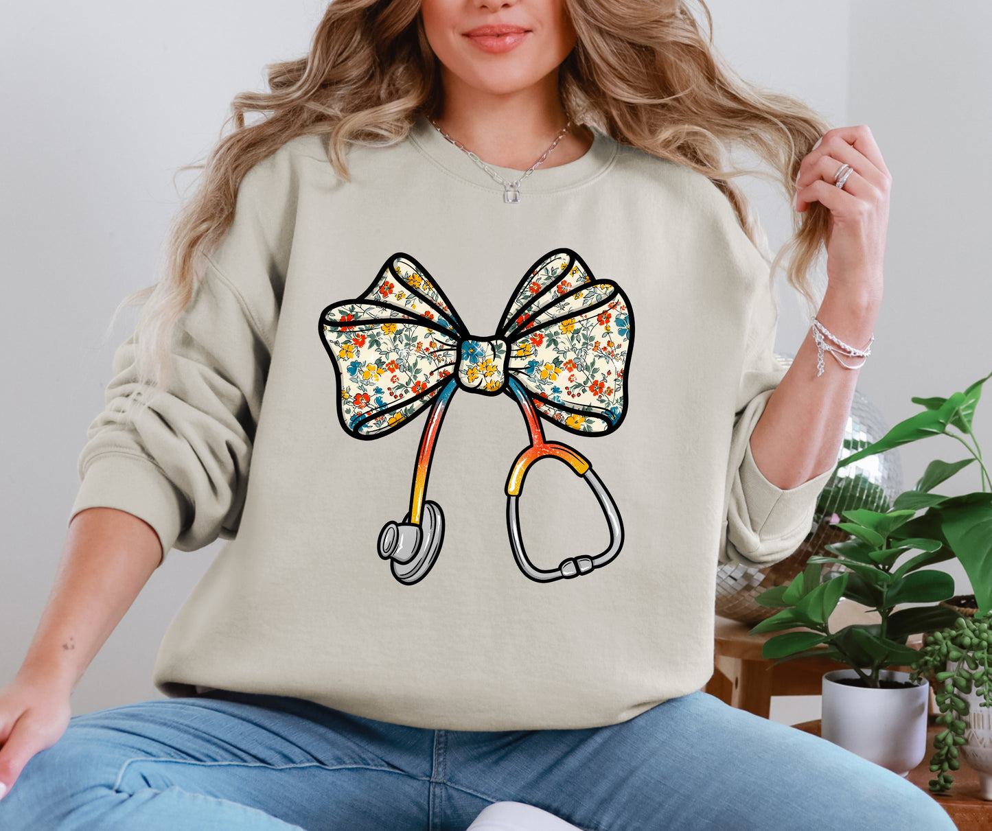 Stethoscope bow floral