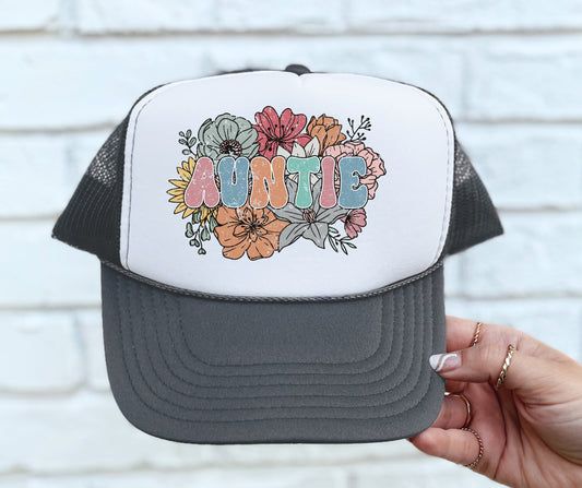 Hat auntie floral