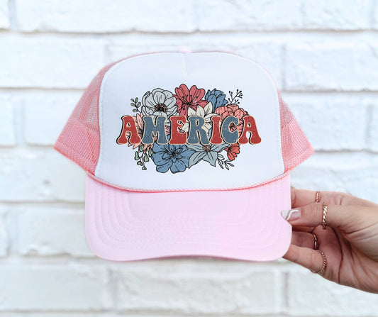 Hat America floral