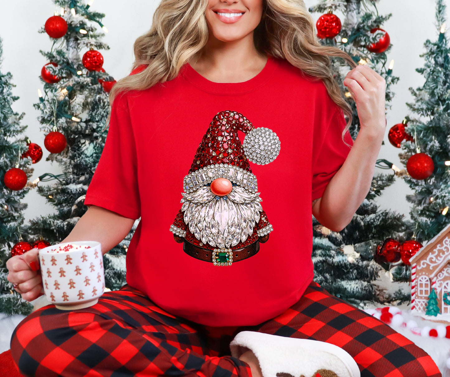 Faux rhinestone gnome