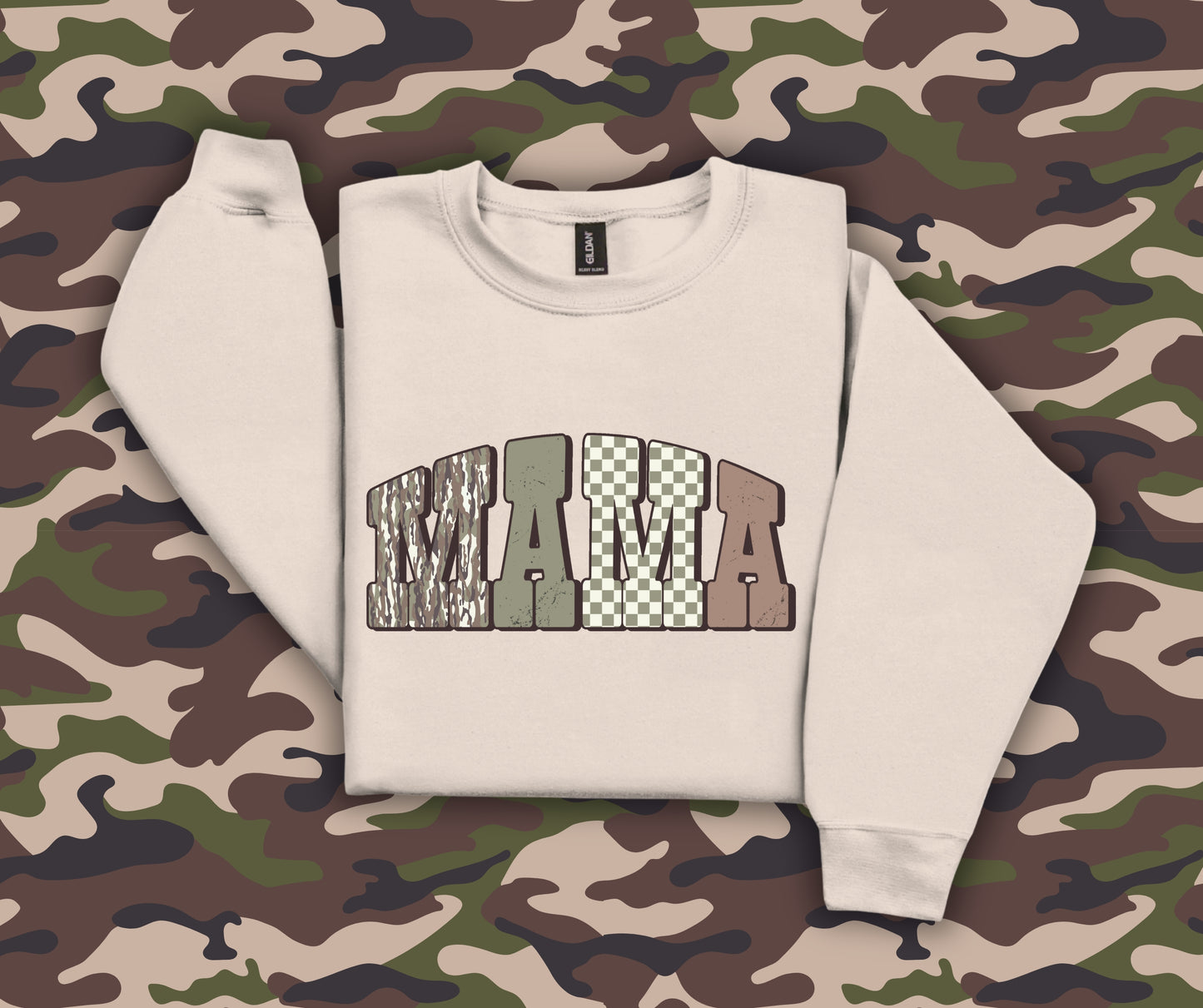 Mama varsity camo collage