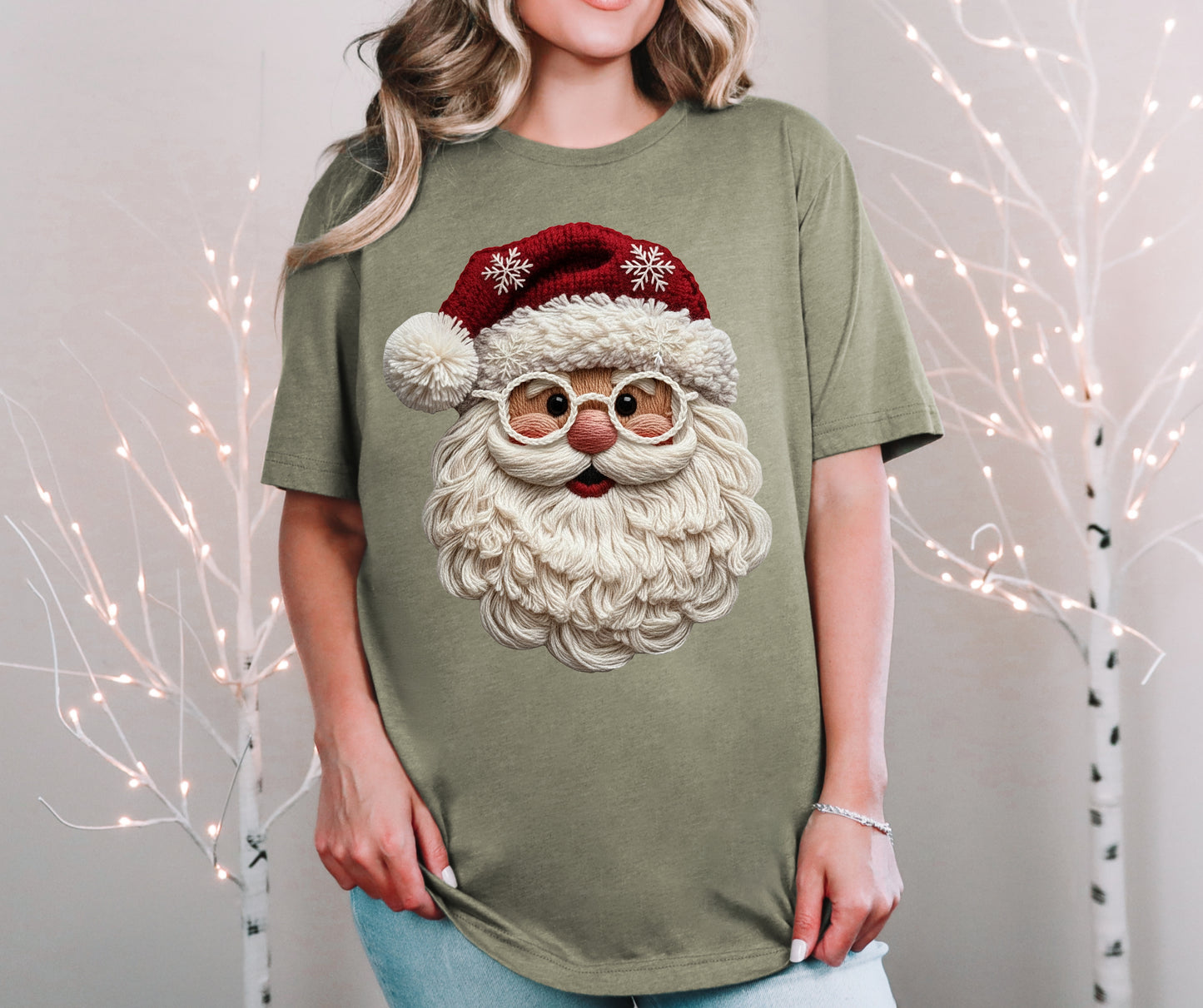 Santa faux knit glasses