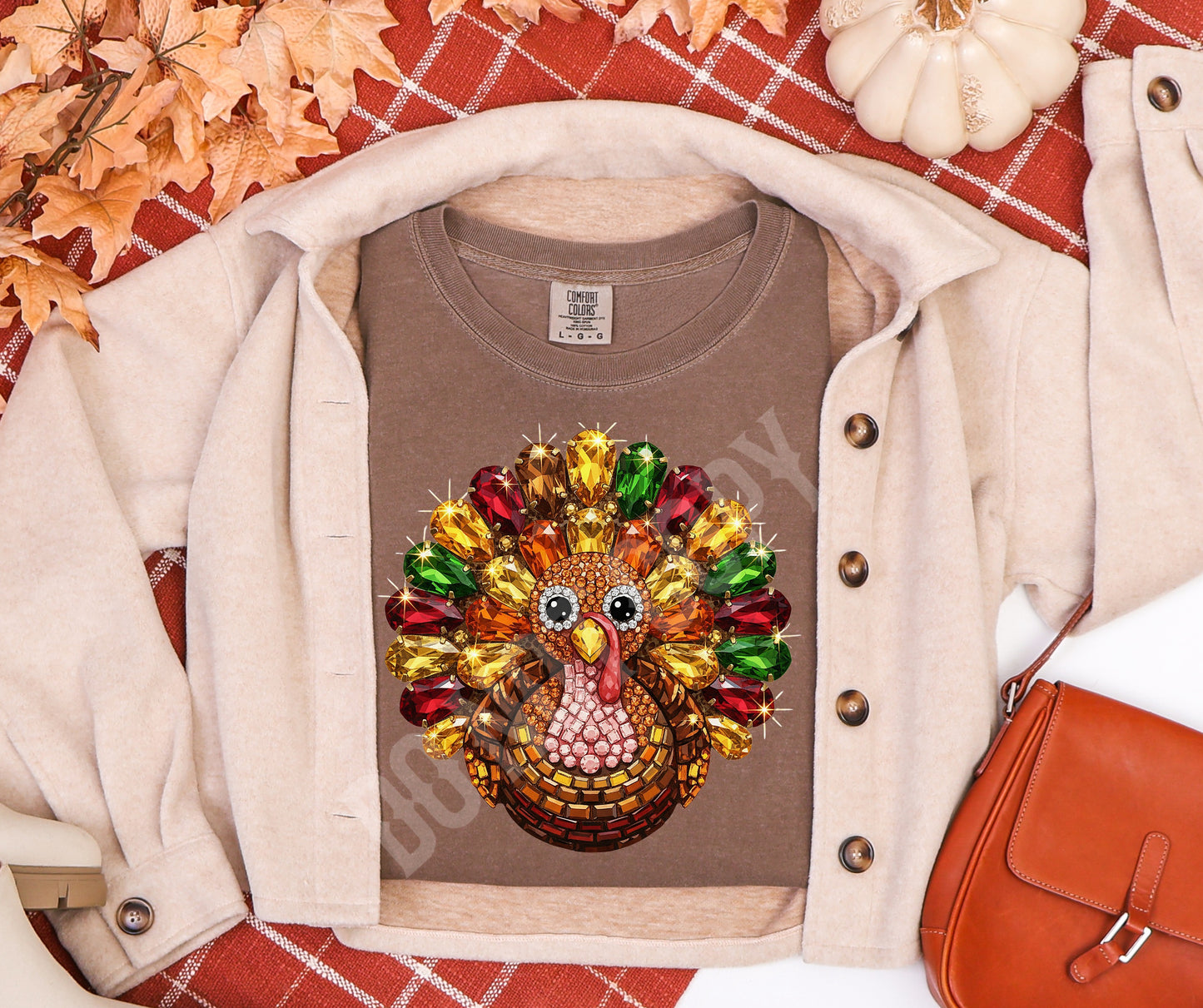 Faux rhinestone turkey