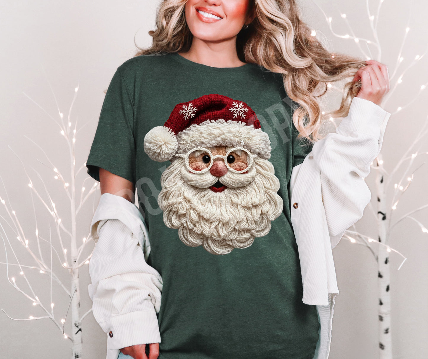 Santa faux knit glasses