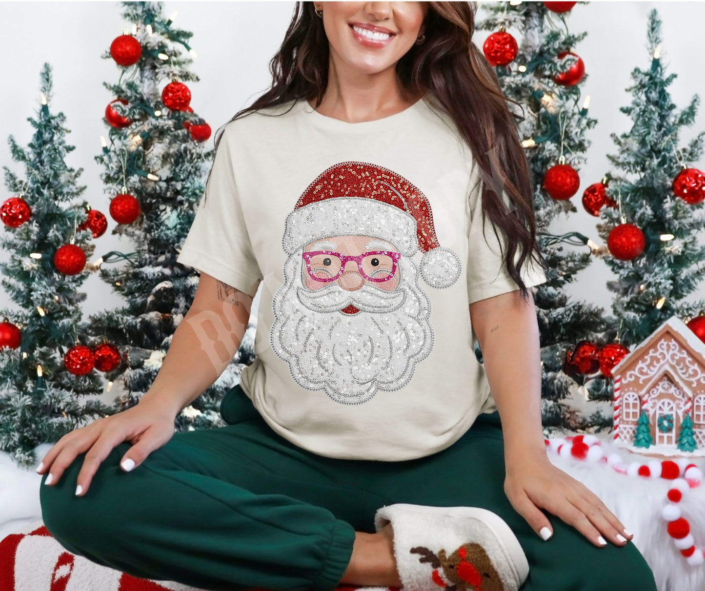 Santa faux glitter