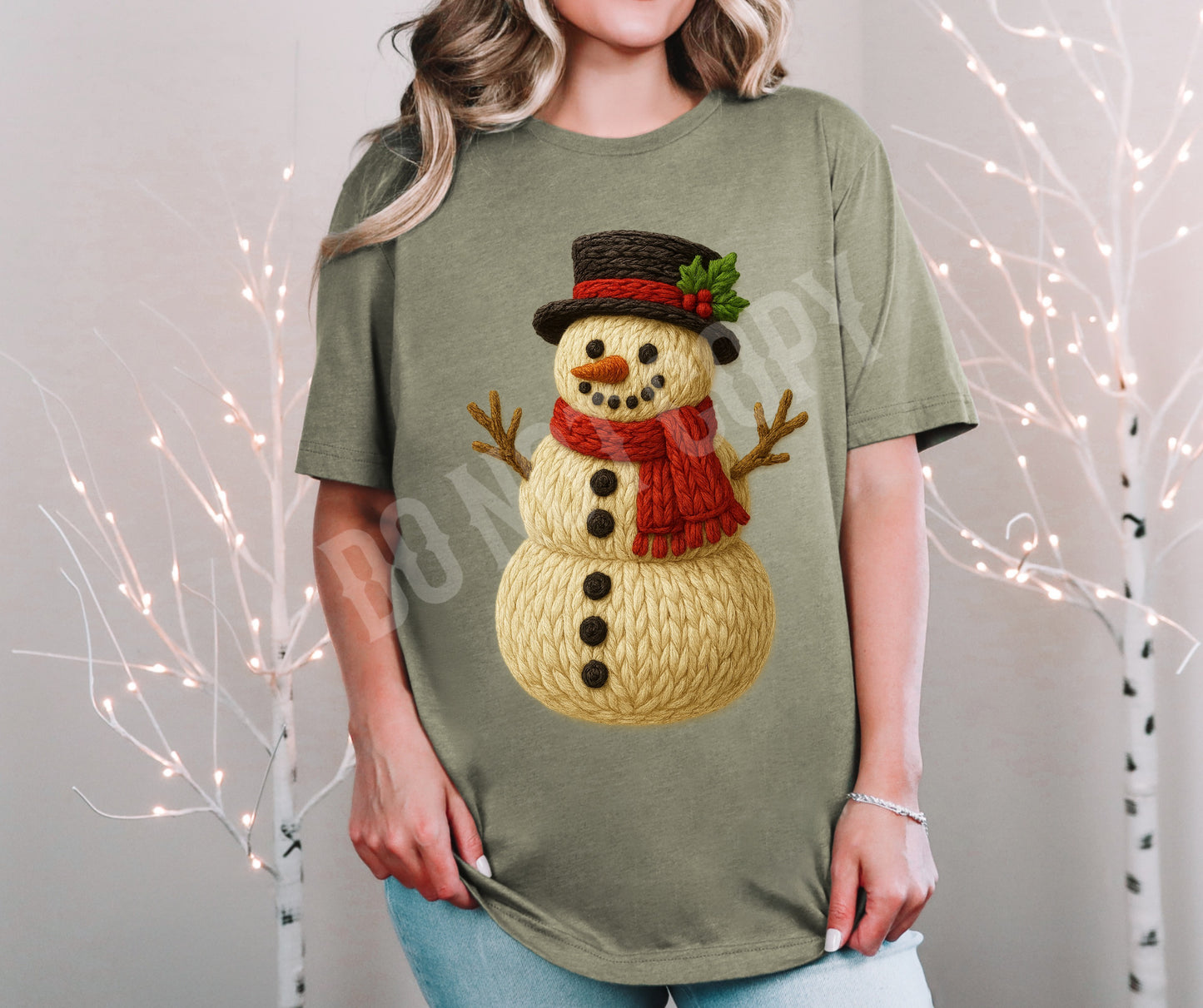 Faux knit snowman