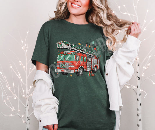 Christmas fire truck