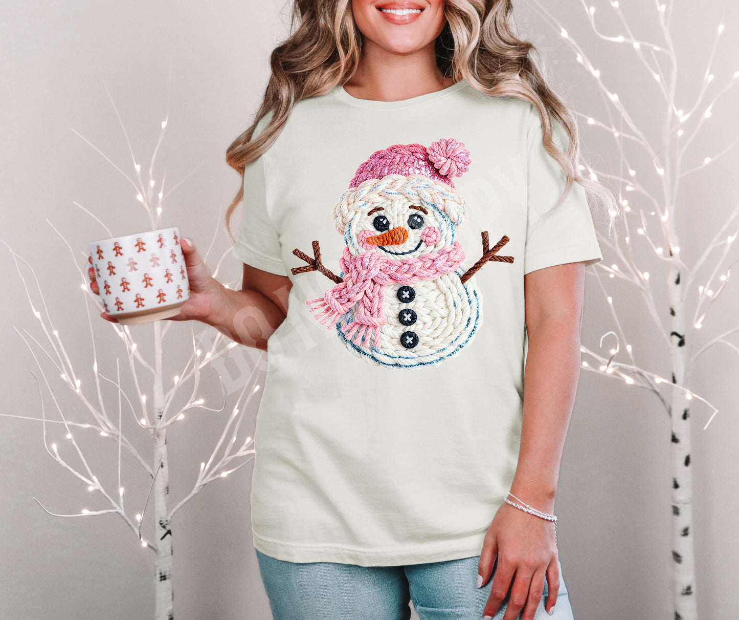 Faux knit snowman