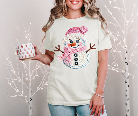 Faux knit snowman