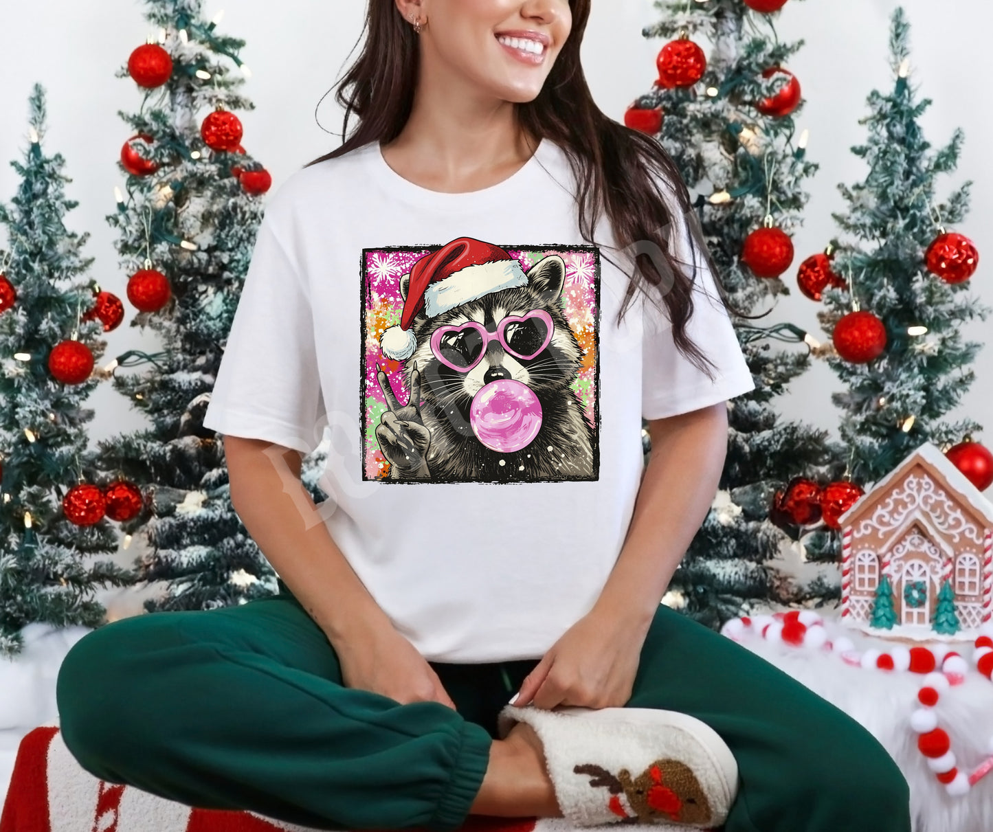 Christmas raccoon