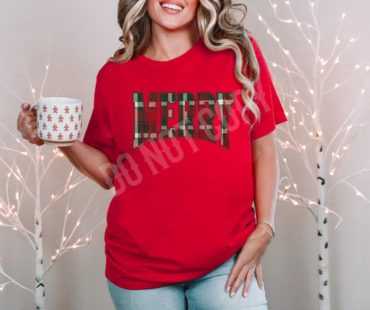 Merry Christmas plaid