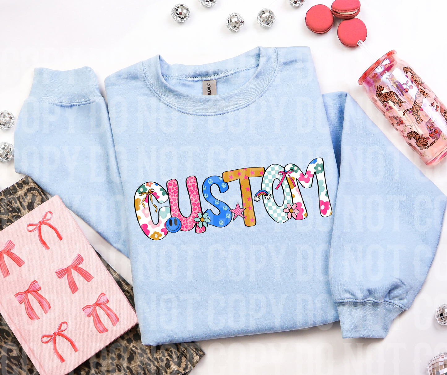 CUSTOM ANYTHING ALPHA flower retro single line
