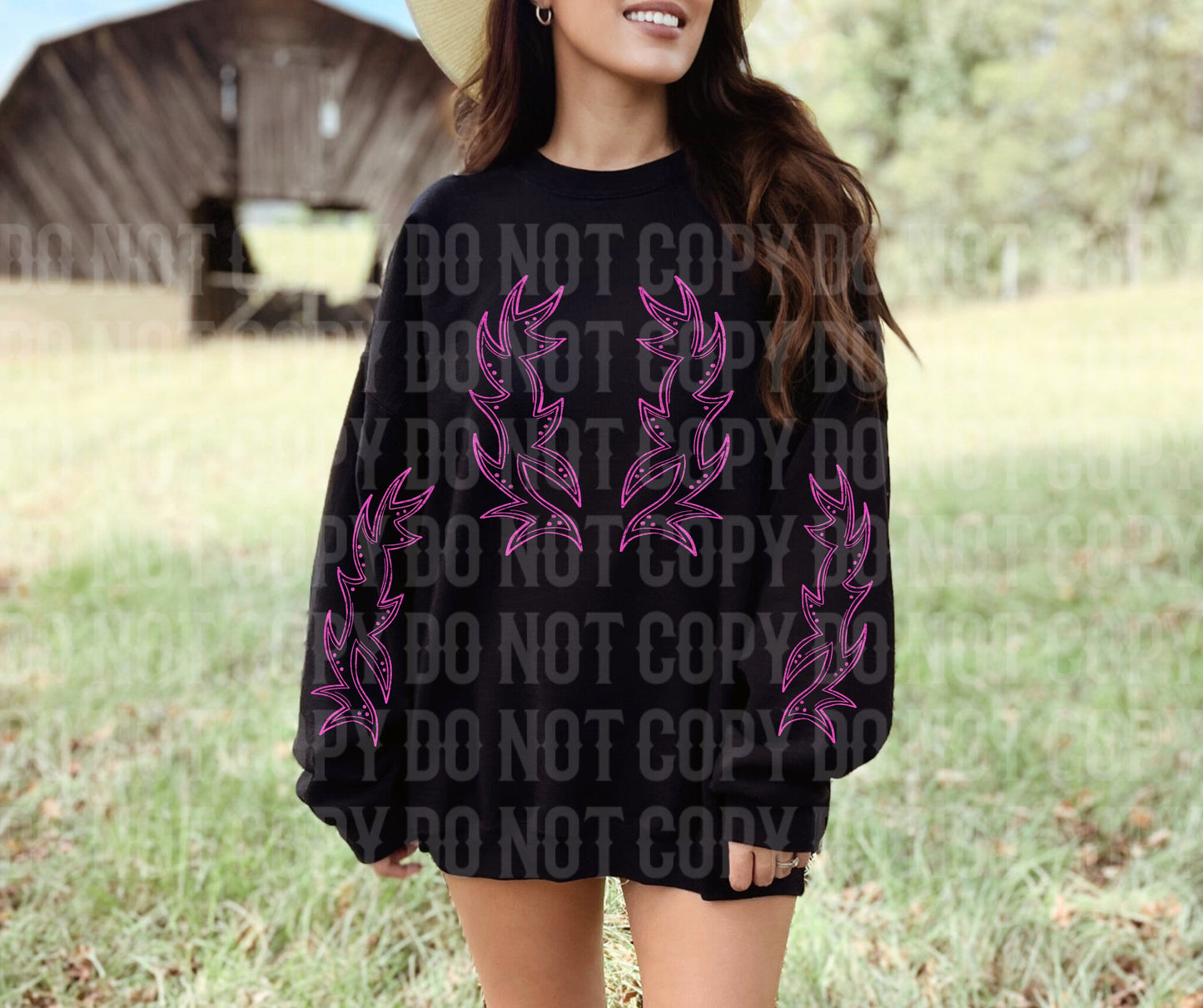Western boot sleeve set pink
