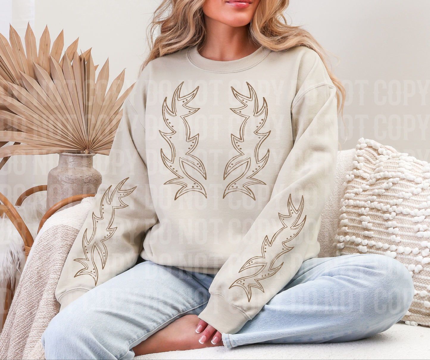 Western boot sleeve set brown