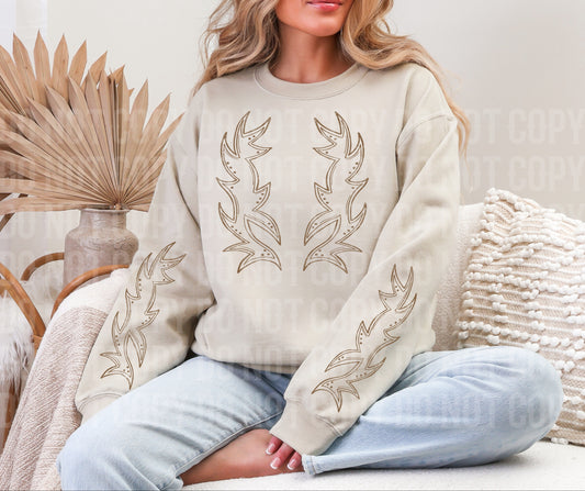 Western boot sleeve set brown