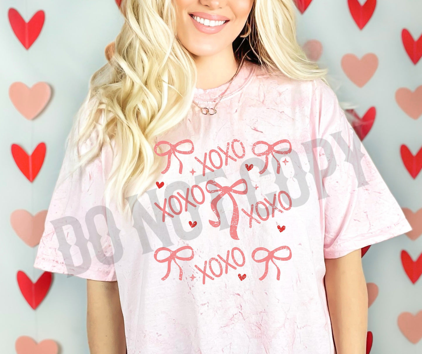 Xoxo bow pink