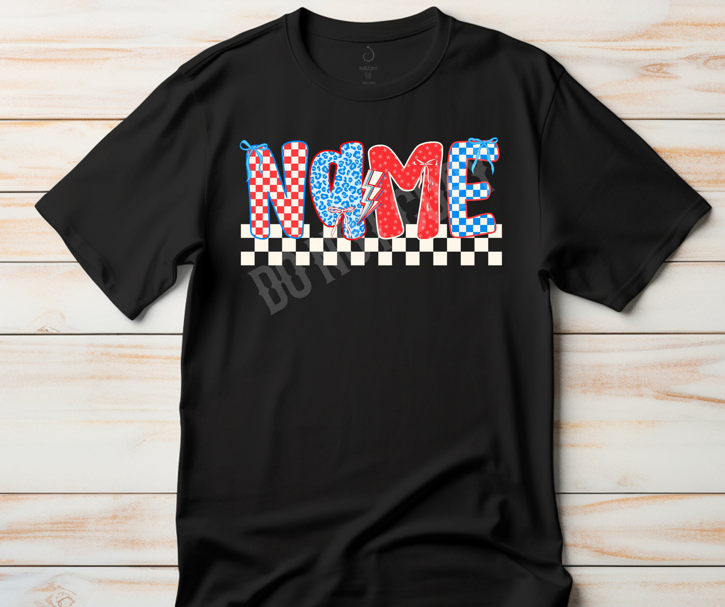 Custom name w/ checker girly foj