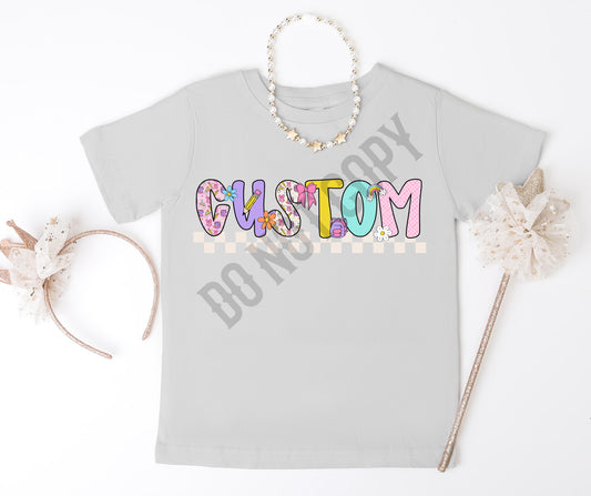 Back to school custom w checkers pink