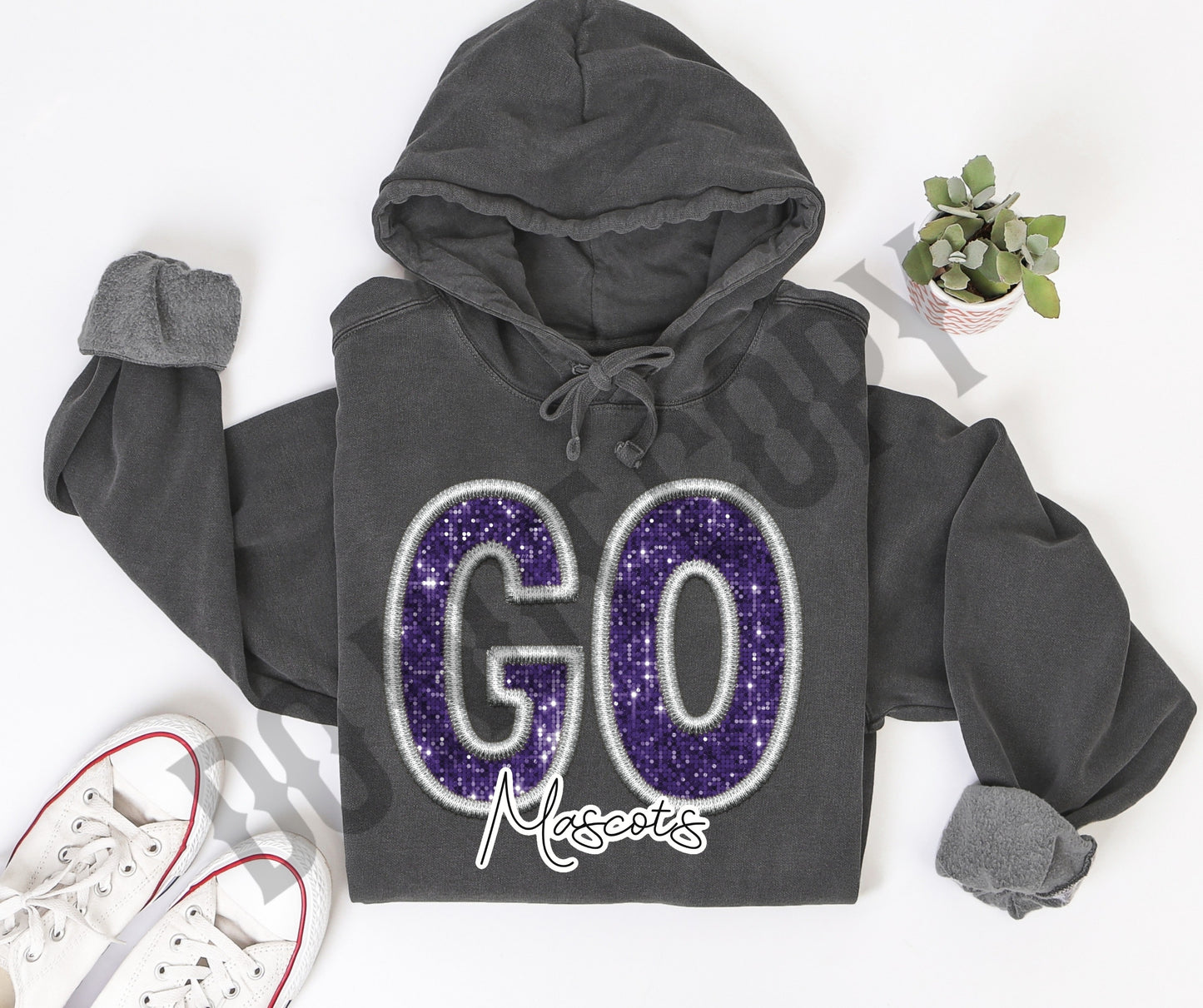 Custom mascot faux embroidery sequin
