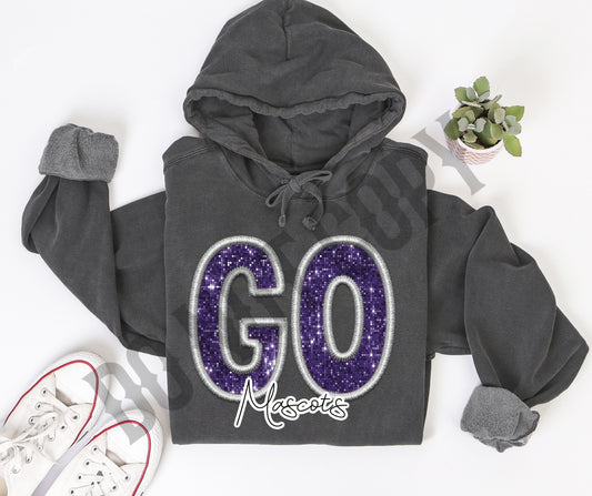 Custom mascot faux embroidery sequin