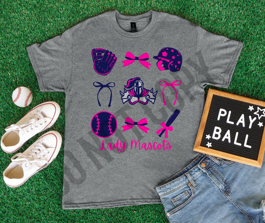 Custom mascot softball collage