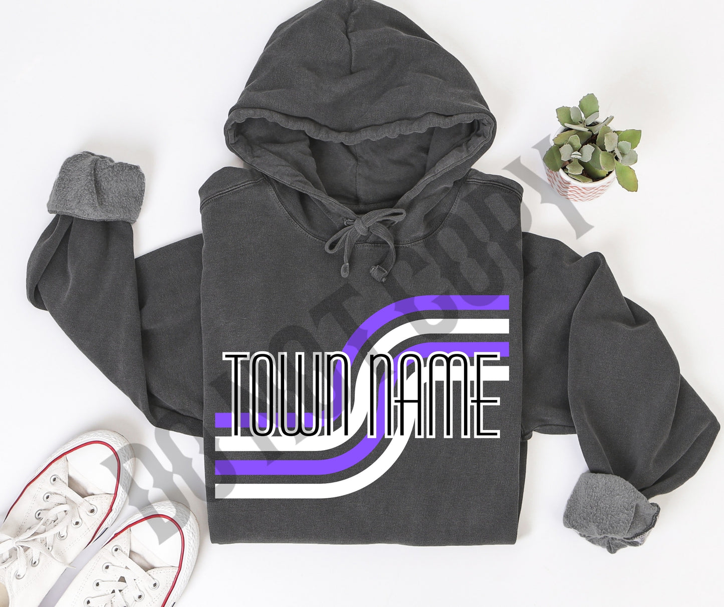 Custom mascot retro town