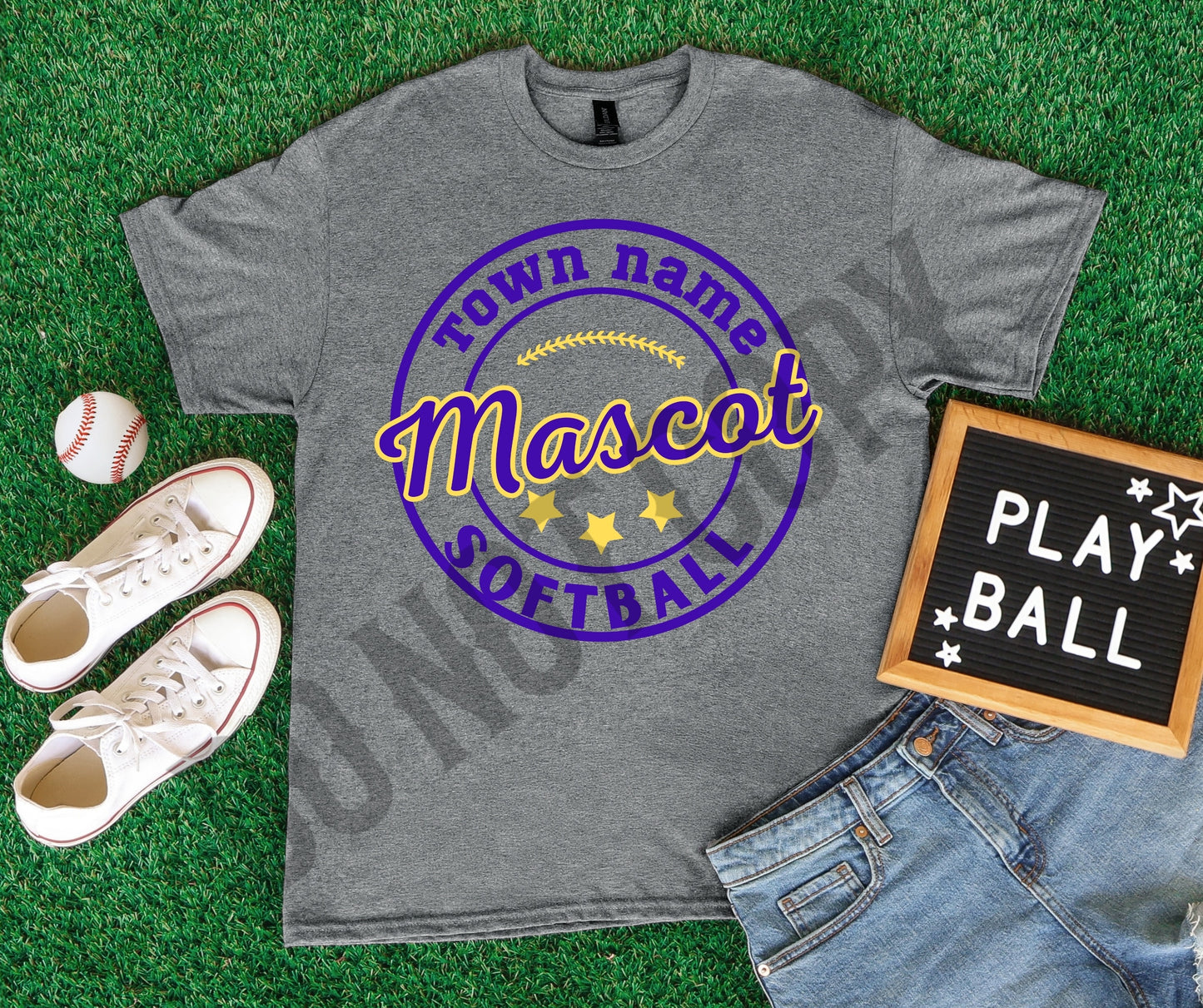 Custom mascot round softball