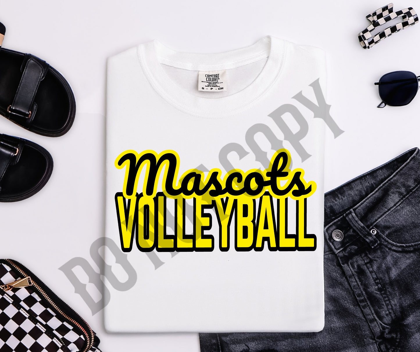 Custom mascot word volleyball