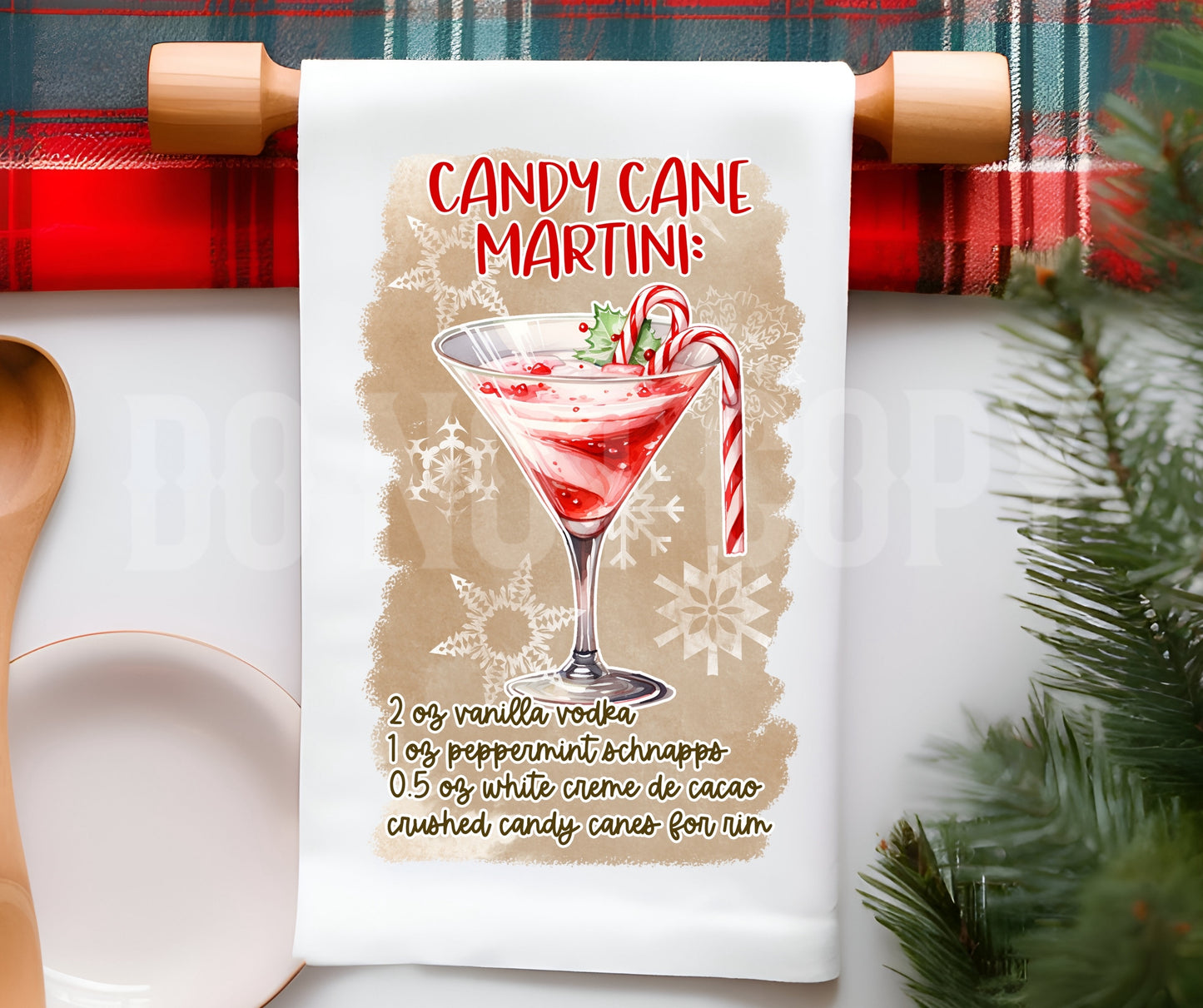 Towel Candy Cane Martini