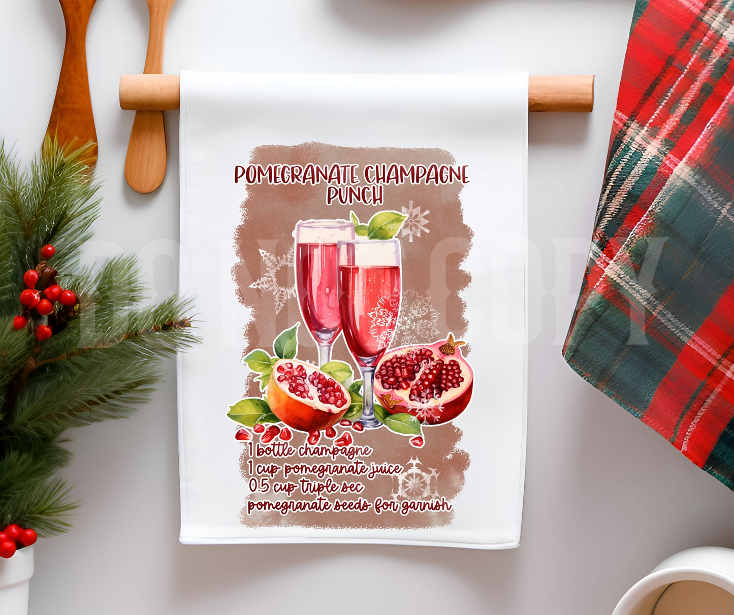 Towel Pomegranate Champagne Punch