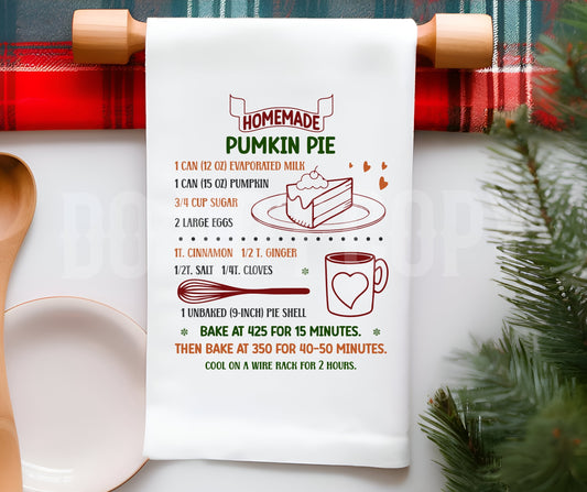 Towel Homemade Pumpkin Pie