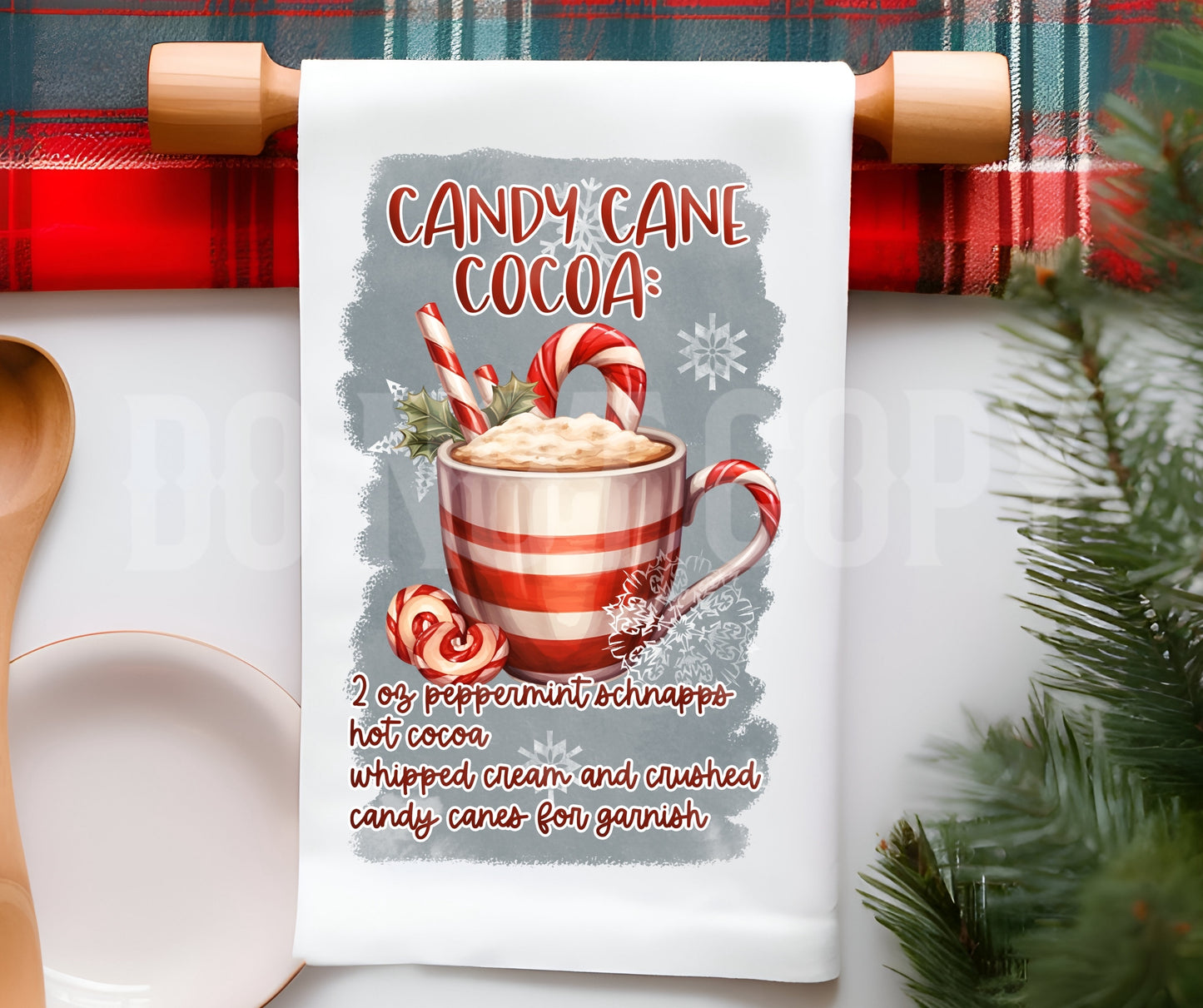 Towel Candy Cane Cocoa
