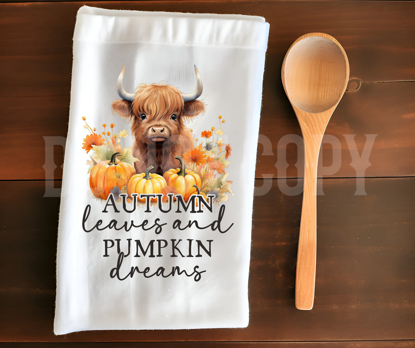 Towel Autumn Leaves Cow