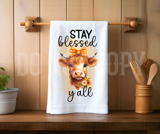 Towel Stay Blessed Cow