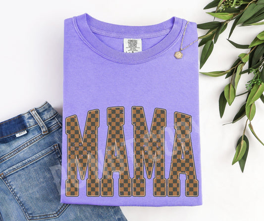 Mama brown checkered