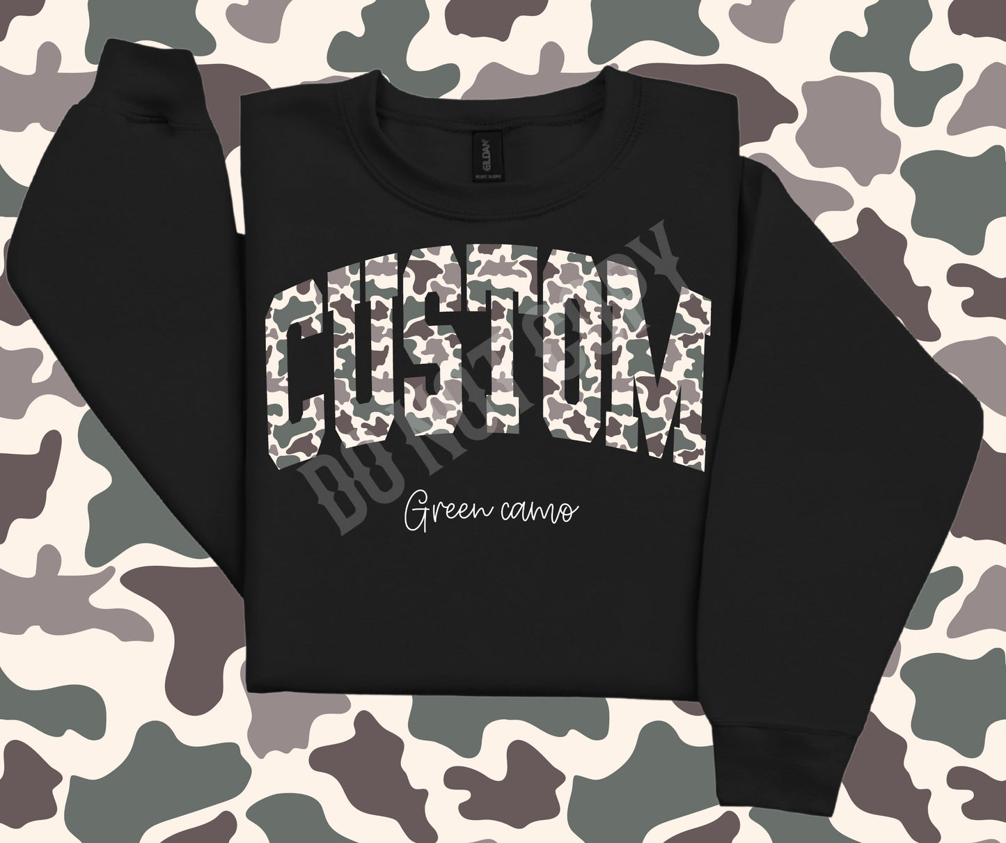 Custom green camo varsity