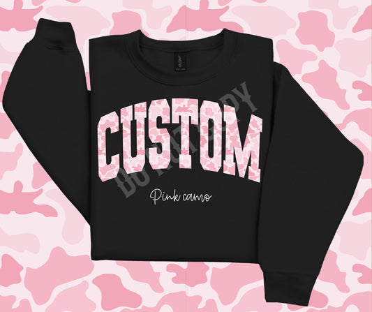 Custom pink camo varsity